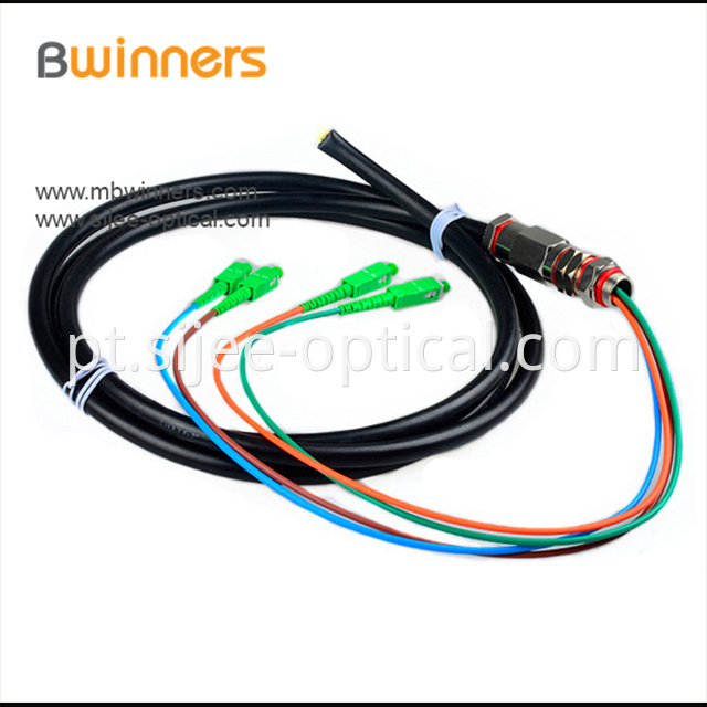 Outdoor 4 Core Singlemode Sc Apc Waterproof Optical Cable Pigtail